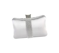 Alasum Pochette Donna Argento Cristalli, Borsa Cerimonia Elegante in Poliestere e Strass, Stile Classico per Outfit Formali e Riunioni di Famiglia