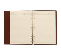 Alasum Quaderno Settimanale Portatile Copertina in Pu Marrone e Anelli in Lega di Alluminio, Blocco Note Ricaricabile per Annotazioni e Scrittura Scorrevole, per Utilizzo Domestico