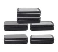 Alasum Scatola di Latta Porta Carte da Gioco 6 Pezzi Coperchio Trasparente Custodia in Lamiera Resistente per Mazzi di Carte Organizer Compatto per Casa e Viaggio
