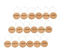 Alasum Segna Design Facile da Usare in Sughero 18 Pezzi Bicchieri per Identificazione Bevande Accessori Eleganti per Feste e Incontri Informali