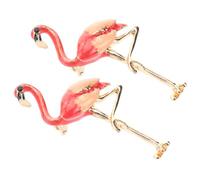 Alasum Set 2 Pezzi Spille Fenicottero Rosse in Lega, Accessori Eleganti da Donna per Cerimonie e Feste, Decorazione Creativa per Abiti e Fasce