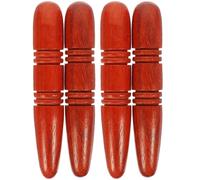 Alasum Set 4 Bastoncini di Massaggio in Legno Marrone per Piedi e Mani, Strumenti di Massaggio Point Acupressione Lisci e Rotondi per Stimolare la Circolazione
