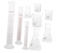 Alasum Set 9 Pezzi Vetro da Laboratorio Cilindri Graduati 50-250 Ml, Beute Coniche e Becher Resistenti Chimicamente per Uso Scientifico e Didattico