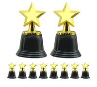 Alasum Set da 10 Trofei Mini Stella in Plastica Abs Oro, Premi per Concorsi e Feste Celebrazioni, Coppe Leggere e Resistenti per Ricompense Giovanili