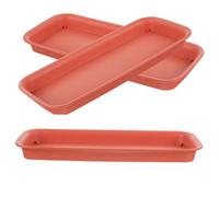 Alasum Set da 3 Pezzi Sottovaso Rettangolare per Piante in Plastica Resistente Vaschetta Raccogli-Acqua per Fioriere da Interno e Giardino Accessorio Anti-Perdita e Antiscivolo Colore