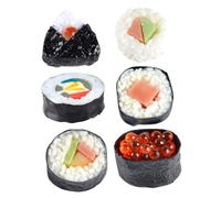 Alasum Set da 6 Pezzi di Sushi Artificiale Realistico in PVC Cibo Giapponese Finto per Decorazione Negozi e Oggetti di Scena Fotografici per Esposizione e Allestimenti Tematici