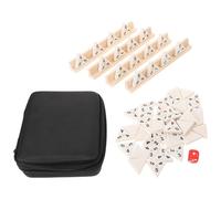 Alasum Set da Tavolo Domino Triangolare in Legno con Supporto 56 Tessere 35X35X8Mm Gioco da Tavolo Strategico per Famiglie e Portatile per Viaggi e Riunioni di Gruppo