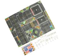 Alasum Set Gioco Segnali Stradali Educativi per Mappa Stradale Grande e 18 Pezzi Segnaletica, Giocattolo Didattico per Sicurezza Stradale e attività Scolastiche