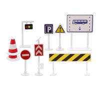 Alasum Set Segnali Stradali Giocattolo, Modelli Mini Coni Stradali e Lampada Semaforica in Plastica Resistente, Gioco Educativo per Apprendimento Regole Traffico e Sicurezza Stradale