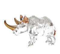 Alasum Soprammobile in Cristallo a Forma di Rinoceronte, Piccolo e Compatto Base Piatta, Decorazione Elegante per Casa e Ufficio