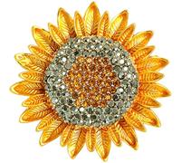 Alasum Spilla Girasole Strass in Lega, Spilla da Donna Affascinante e Luminosa per Party, Accessorio Moda che Valorizza Gusto e Personalità