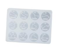 Alasum Stampo in Silicone Facile da Usare 12 Segni Zodiacali per Gioielli Rotondi, Resistente allo Strappo per Creare Accessori e Pendoli Decorativi