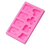 Alasum Stampo Strumento Creativo a Forma di Carte da Gioco in Silicone per Dolci Rosa, per Cioccolato e Pasta di Zucchero per Decorazioni Fai da Te in Cucina