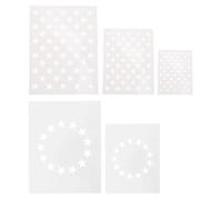 Alasum Stencil in Pet Bianco Set 5 Pezzi Stella a Cinque Punte per Decorazioni Casa e Artigianato Pittorico Festa Dell'indipendenza