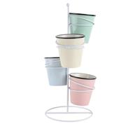 Alasum Supporto Portavasi in Ferro Battuto Resistente alla Corrosione Mensole Multiple e Contenitori in Ceramica per Piante da Interno ed Esterno Scaffale Decorativo per Fiori e Oggetti