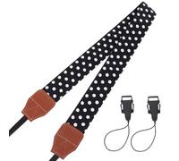 Alasum Tracolla Comoda da Indossare Macchina Fotografica per Vintage di Cotone Nero Regolabile per Fotografi e Uso Cross-body o Over The Shoulder