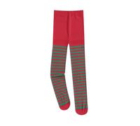 Alaurbeauty Collant natalizi a righe per ragazze, calze a righe rosso-bianco-verde, calze da elfo, costume da elfo natalizio per bambini, Rosso verde, Taglia unica