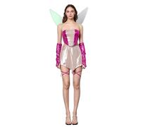 Alaurbeauty Costume da Donna Winx Club - Flora, Stella, Musa, Layla Aisha per Film e Serie - Festa, Carnevale, Halloween (Rosa, S)