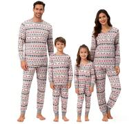 Alaurbeauty Set pigiama natalizio per tutta la famiglia, pigiama natalizio abbinato, pigiama festivo, pigiama a maniche lunghe, Elk, XXL