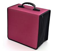 alavisxf xx Custodia per CD, capacità 432, porta DVD, resistente, con cerniera, organizer per film, media, raccoglitore per auto, casa, ufficio, viaggi (Rosso)