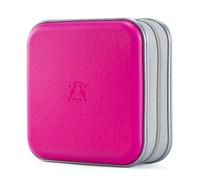 alavisxf xx - Custodia per CD, in plastica dura, supporto per 48 CD e DVD, custodia protettiva portatile con cerniera, grande porta dischi, borsa per auto, casa, viaggi (colore rosa acceso, capacità