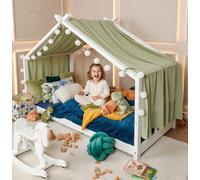 ALAVYA HOME® Baldacchino Moon, 1 pezzo, 360 cm, set decorativo per camera dei bambini, Montessori, lettino da 80 x 160 e 90 x 200 cm, cachi