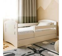 ALAVYA HOME Lettino Nora con cassetto opzionale materasso (bianco - senza materasso con cassetto, 80 x 180 cm)