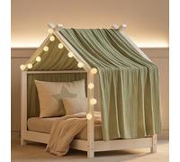ALAVYA HOME Set decorativo per letto a baldacchino, 1 pezzo, 360 cm, per letto a baldacchino, tende 110 x 360 cm, per 90 x 200 e 120 x 200 cm, 100% mussola biologica, certificato GOTS