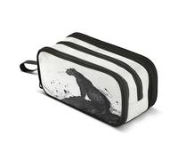 ALAZA Astuccio grande per matite, grande capacità, portapenne con 3 scomparti, pittura a inchiostro leopardato, forniture per scuola e ufficio, borsa per cancelleria, organizer per studenti, ragazze