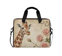 ALAZA Borsa per computer portatile per 16 15,6 pollici bellissimo pavone, borsa per laptop per donne uomini studenti lavoro, borsa da viaggio a tracolla messenger tote case maniche, Giraffa I27756