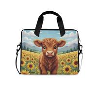 ALAZA Borsa per computer portatile per 16 15,6 pollici bellissimo pavone, borsa per laptop per donne uomini studenti lavoro, borsa da viaggio a tracolla messenger tote case maniche, Bestiame I27863