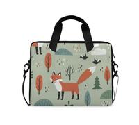 ALAZA Borsa per computer portatile per 16 carlini e fiori da 15,6 pollici, borsa per laptop per donne uomini studenti lavoro, borsa da viaggio a tracolla messenger tote case maniche, Fox I26941