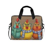 ALAZA Borsa per computer portatile per bici da 16 e 15,6 pollici, borsa per laptop per donne uomini studenti lavoro, borsa da viaggio a tracolla messenger tote case maniche, Polli I27032, Taglia unica