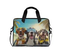 ALAZA Borsa per laptop da 16 15,6 pollici dinosauro fulmine vulcano, borsa per laptop per donne uomini studenti lavoro, borsa a tracolla da viaggio messenger tote case maniche, Cane I0823, Taglia