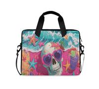 ALAZA Borsa per laptop da 16 15,6 pollici mistica falena verde, borsa per laptop per donne uomini studenti lavoro, borsa a tracolla da viaggio messenger tote case maniche, Teschio I21183, Taglia unica