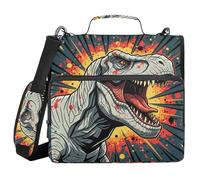 ALAZA Borsa per raccoglitori a 3 anelli, anelli a D da 3,8 cm, organizza facilmente 2,5 cm, adatta per carta formato lettera, ritratto T-rex grande, organizer con cerniera a 3 fori, per forniture
