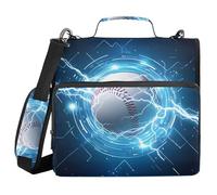 ALAZA Borsa per raccoglitori a 3 anelli, anelli a D da 3,8 cm, organizza facilmente carta da 2,5 cm, adatta a fogli di carta formato lettera, organizer con cerniera a 3 fori, per scuola e ufficio