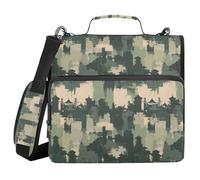 ALAZA Borsa per raccoglitori a 3 anelli, anelli a D da 3,8 cm, organizza facilmente carta da 2,5 cm, per carta formato lettera, astrazione verde, grande organizer con cerniera a 3 fori, per forniture