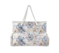 ALAZA Grande borsa da spiaggia da donna, con conchiglie oceaniche, cavalluccio marino, corallo, sabbia, borsa da spiaggia, impermeabile, con cerniera, tasche bagnate, borsa da viaggio, palestra, nuoto