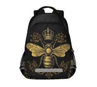 ALAZA Zaino per computer portatile con cinghia toracica, zaino per la scuola con lupo luna, borsa da viaggio per ragazzi ragazze adolescenti college adulti, zaino zaino zaino, Bee I14314, One Size