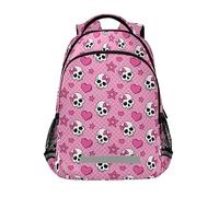 ALAZA Zaino per computer portatile con cinghia toracica, zaino per la scuola con lupo luna, borsa da viaggio per ragazzi ragazze adolescenti college adulti, zaino zaino zaino, Teschi 109, One Size