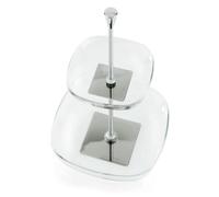 Alazata due Piani UNOMILLE in Acciaio sabbiato h23 cm trasparente