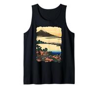 Alba a Isawa Hokusai Vintage Retro Arte giapponese Canotta