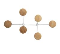 Alba, Appendiabiti da muro, 6 posti, 12 x 28 x 7 cm, metallo/legno, bianco - 3129710016228