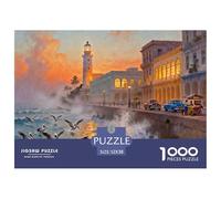Alba del Sole Malecon dell'Avana cubana Puzzle in Legno Impermeabile DIY Puzzles Da 1000 Pezzi Per Adulti Colorati Giochi Educativi