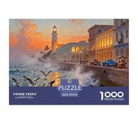 Alba del Sole Malecon dell'Avana cubana Puzzle in Legno Impermeabile DIY Puzzles Da 1000 Pezzi Regali Per Adulti Colorati Per Decorazioni Domestiche