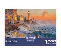 Alba del Sole Malecon dell'Avana cubana Puzzle in Legno Impermeabile Puzzles Da 1000 Pezzi Regali Per Adulti Colorati Per Decorazioni Domestiche