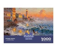Alba del Sole Malecon dell'Avana cubana Puzzle in Legno Impermeabile Puzzles Da 1000 Pezzi Regali Per Adulti Divertenti Giochi Educativi