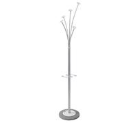 Alba Festy PMFESTY2 BC Appendiabiti da terra con 5 Pomoli, Bianco con Grigio, 38 x 38 cm x 187 cm