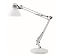 LAMPADA FLUORESCENTE PER SCRIVANIA CON BASE E MORSETTO BIANCA